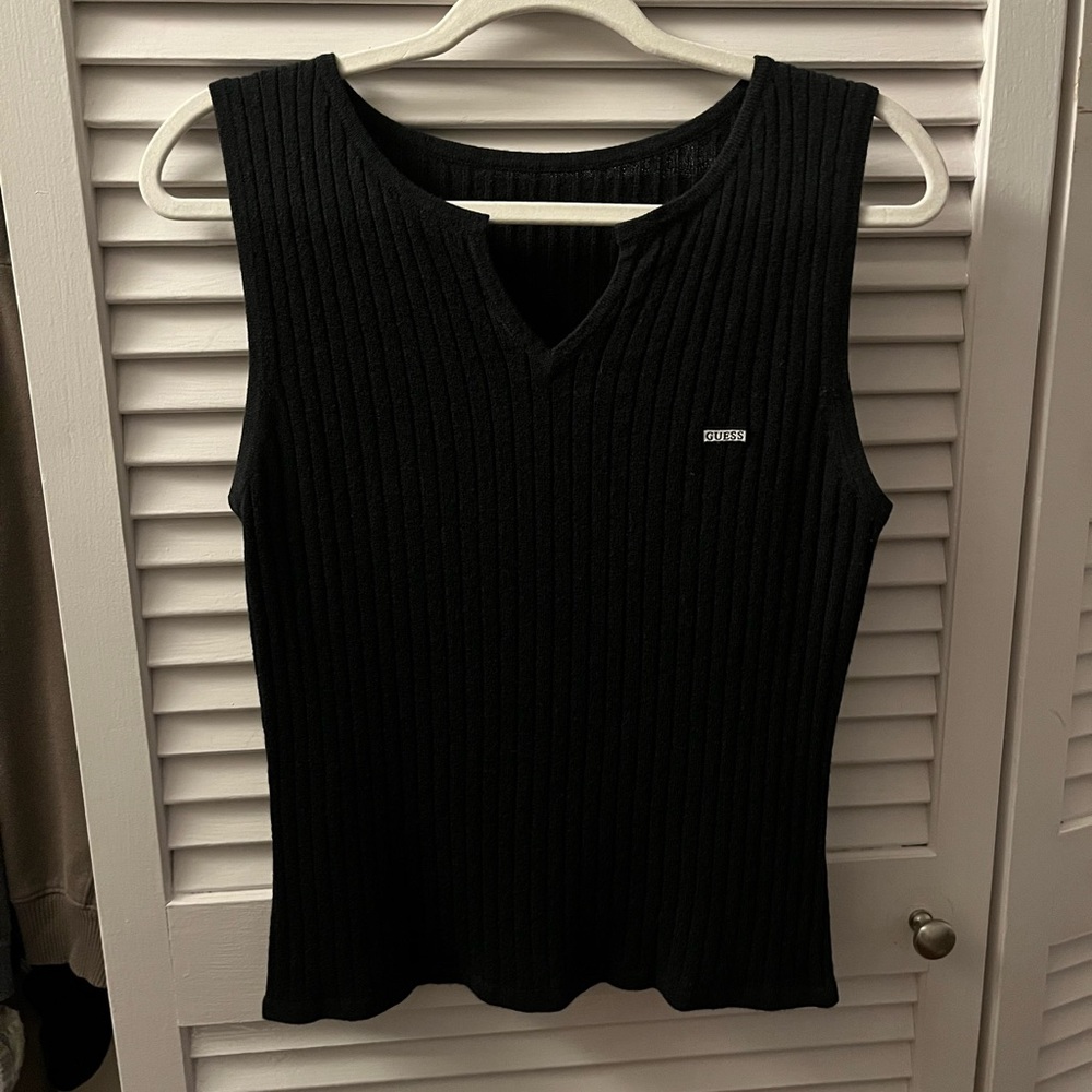 Guess black knit tank top